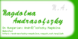 magdolna andrasofszky business card